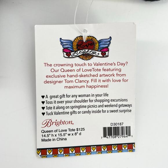 Brighton Queen of Love canvas tote bag NWT - Picture 8 of 10